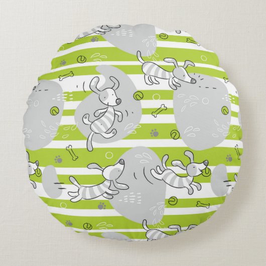 achtergrond van speelpatroon rond kussen (Voorkant)