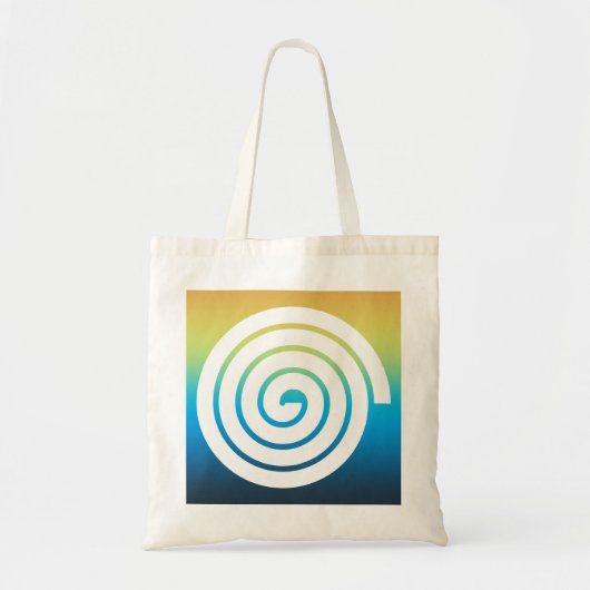 Achtergrond van spiraalvormige kleur tote bag (Voorkant)