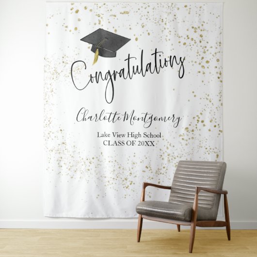 Achtergrond van Splash Glitter-Afstudeerder op sch Wandkleed (In situ)