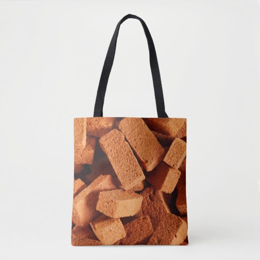 Achtergrond van stapel bakstenen tote bag (Voorkant)
