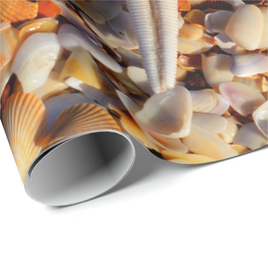 Achtergrond van Starfish Seashells ontkoppelen Cadeaupapier (Rol Hoek)