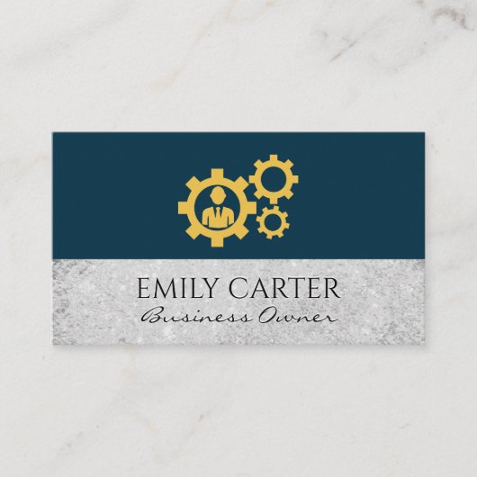 Achtergrond van  structuur tandwielpictogram visitekaartje (Voorkant)