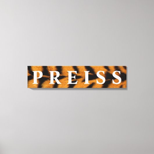 Achtergrond van tijger, voornaam/familienaam/achte canvas afdruk (Voorkant)