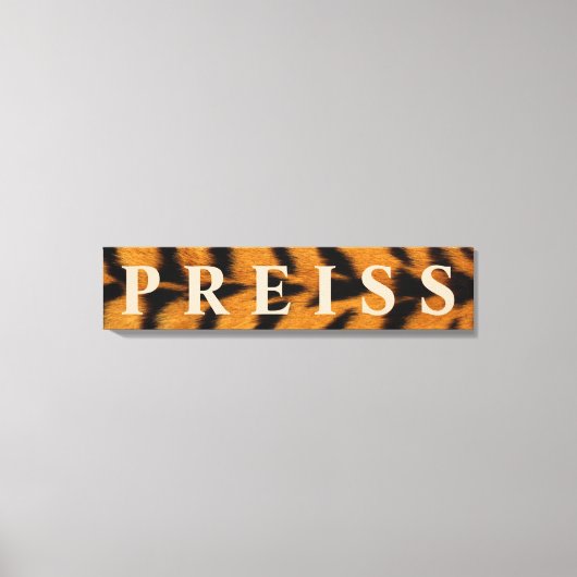 Achtergrond van tijger, voornaam/familienaam/achte canvas afdruk (Voorkant)