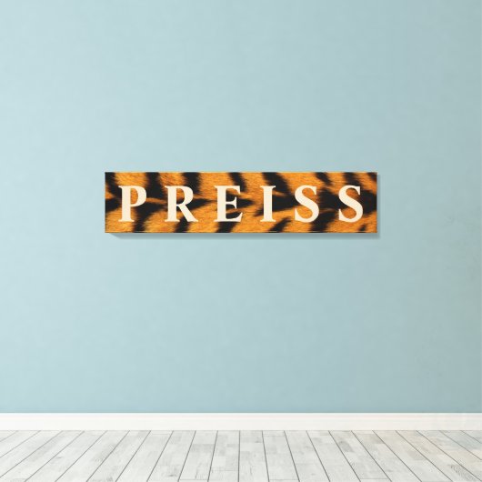 Achtergrond van tijger, voornaam/familienaam/achte canvas afdruk (Insitu (Houten vloer))
