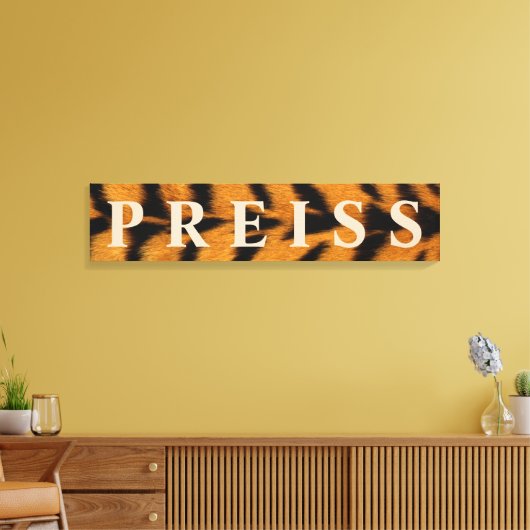 Achtergrond van tijger, voornaam/familienaam/achte canvas afdruk (Insitu (Woonkamer))