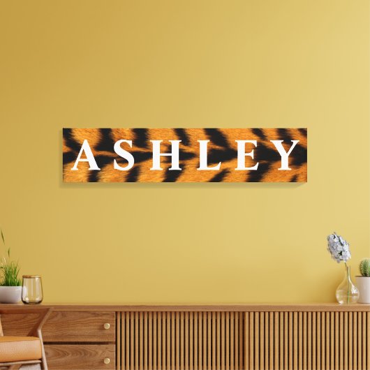 Achtergrond van tijger, voornaam/familienaam/achte canvas afdruk (Insitu (Woonkamer))