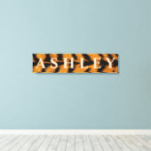 Achtergrond van tijger, voornaam/familienaam/achte canvas afdruk (Insitu (Houten vloer))
