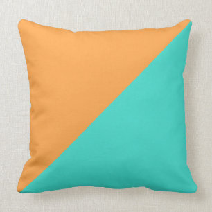 Achtergrond van turquoise en Neon Carrot Solid Col Kussen