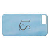 achtergrond van turquoise leder met monogram Case-Mate iPhone case (Achterkant (Horizontaal))