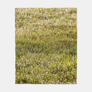 Achtergrond van verse groene lentegroengras met bo fleece deken