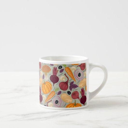 Achtergrond van verse groenten espresso kop (Rechts)