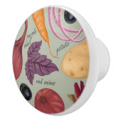 Achtergrond van verse groenten keramische knop (Rechts)