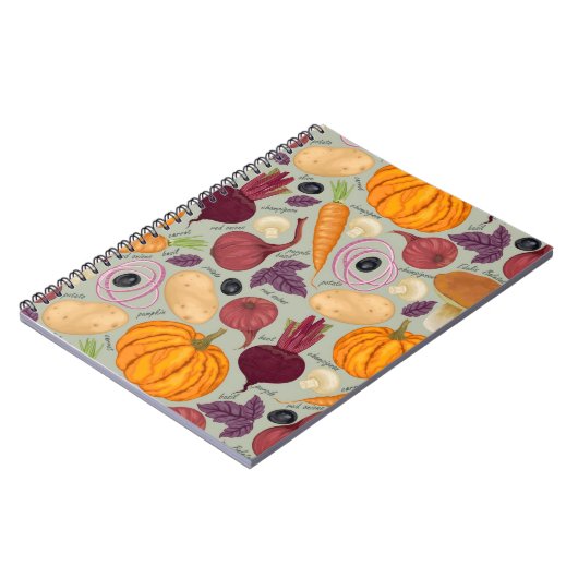 Achtergrond van verse groenten notitieboek (Linkerzijde)