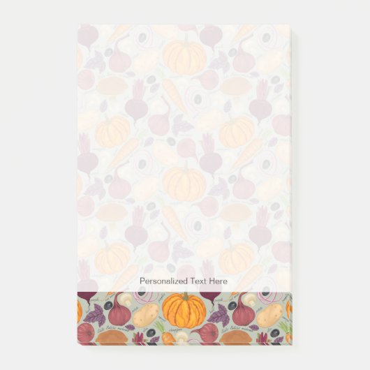 Achtergrond van verse groenten post-it® notes (Voorkant)