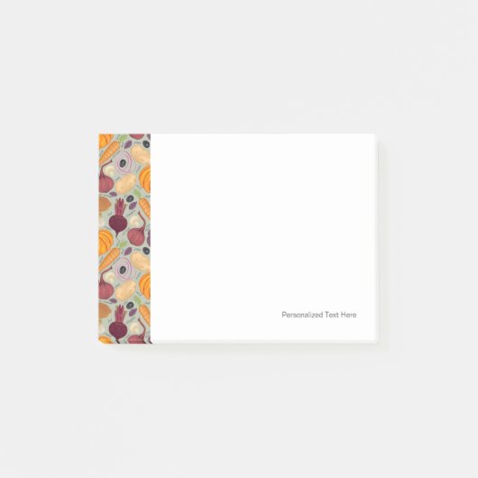 Achtergrond van verse groenten post-it® notes (Voorkant)