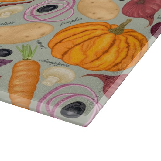 Achtergrond van verse groenten snijplank (Hoek)