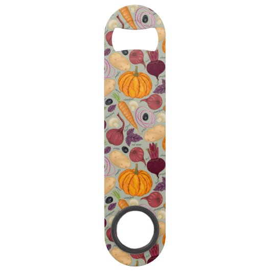 Achtergrond van verse groenten speed flessenopener (Achterkant)