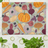 Achtergrond van verse groenten theedoek (Gevouwen)