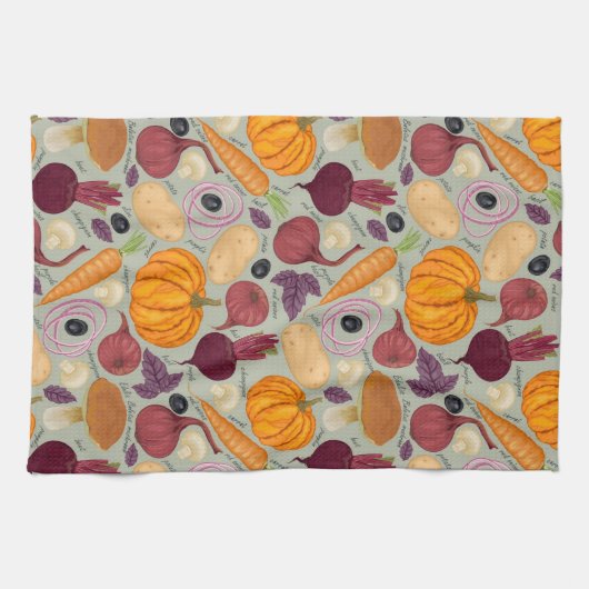 Achtergrond van verse groenten theedoek (Horizontaal)