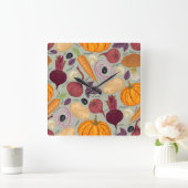 Achtergrond van verse groenten vierkante klok (Huis)