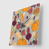 Achtergrond van verse groenten vierkante klok (Hoek)