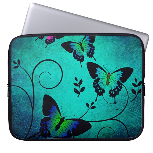 Achtergrond van vlinder textuur laptop sleeve (Voorkant)