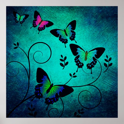 Achtergrond van vlinder textuur poster (Voorkant)