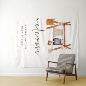 Achtergrond van welkomstbord | Boho Kleding Baby s Wandkleed (In Situ (horizontaal))