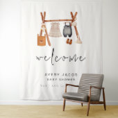 Achtergrond van welkomstbord | Boho Kleding Baby s Wandkleed (In situ)