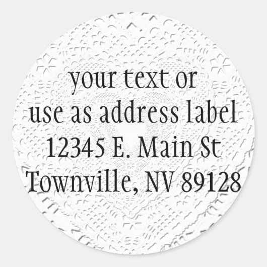 Achtergrond van witte frank voor faux ronde sticker (Voorkant)