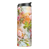 Achtergrond van zomerbloem, bloesems thermosbeker (Gedraaid links)