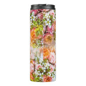 Achtergrond van zomerbloem, bloesems thermosbeker (Achterkant)