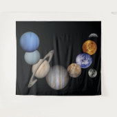 Achtergrond van zonnesysteemplaneten wandkleed (Voorkant (horizontaal))