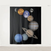 Achtergrond van zonnesysteemplaneten wandkleed (Voorkant)