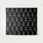 Achtergrond "Veertig" 40e verjaardag Zilver Zwart Wandkleed (Voorkant (horizontaal))