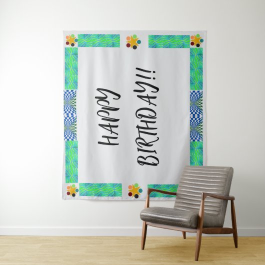 Achtergrond verjaardag wandkleed (In situ)