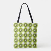 Achtergrond verse kiwi's. Rond snijdpatroon Tote Bag (Achterkant)