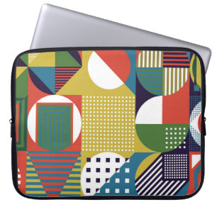 Achtergrond verzameld uit geometrische vormen in e laptop sleeve