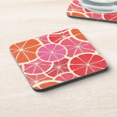 Achtergrond vintage pompelmoes drankjes onderzetter (Linkerzijde)