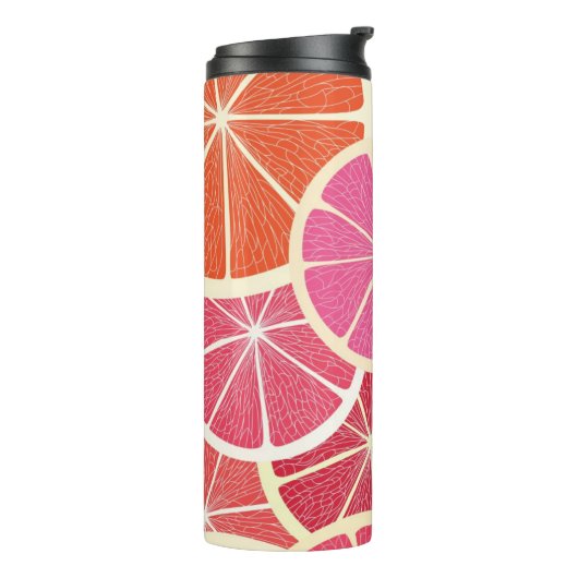 Achtergrond vintage pompelmoes thermosbeker (Gedraaid links)