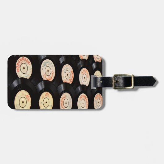 Achtergrond vinylrecords bagagelabel (Voorkant horizontaal)