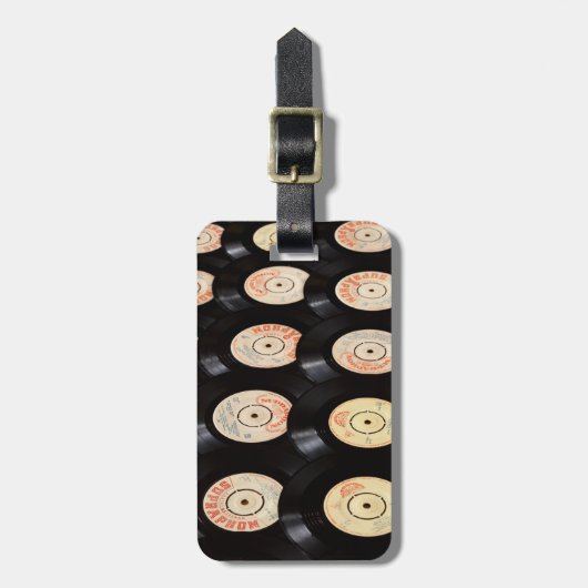 Achtergrond vinylrecords bagagelabel (Voorkant verticaal)