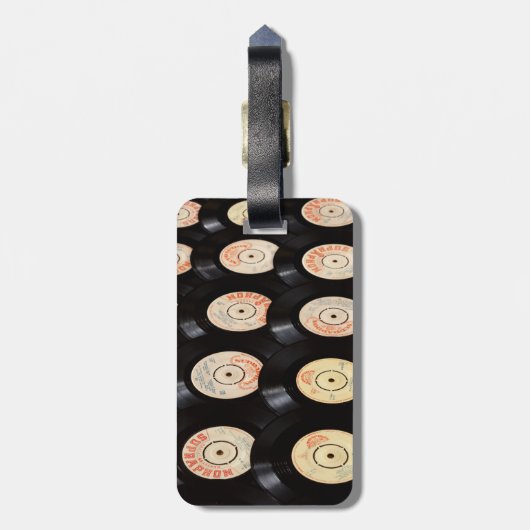 Achtergrond vinylrecords bagagelabel (Achterkant verticaal)