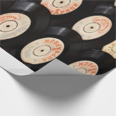 Achtergrond vinylrecords cadeaupapier (Hoek)