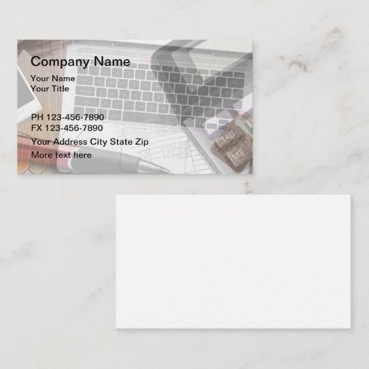 Achtergrond Visitekaartje accountant (Voorkant / Achterkant)