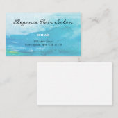 Achtergrond visitekaartje blauwgroen waterverf (Voorkant / Achterkant)