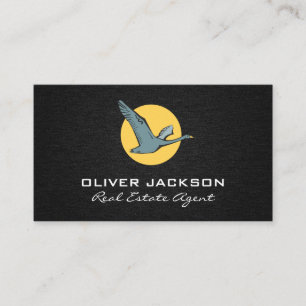 Achtergrond vliegend gans pictogram Linnen Visitekaartje