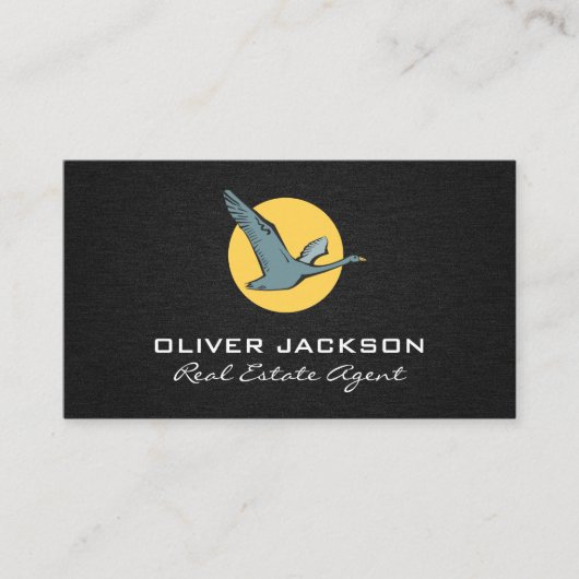 Achtergrond vliegend gans pictogram Linnen Visitekaartje (Voorkant)