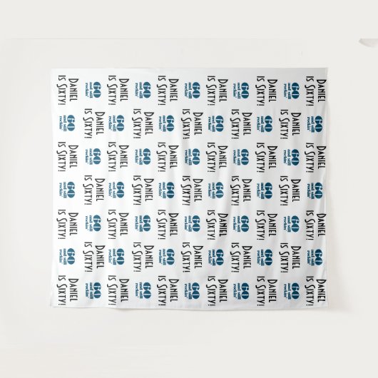 Achtergrond voor 60e verjaardagsfeest | Step en Re Wandkleed (Voorkant (horizontaal))